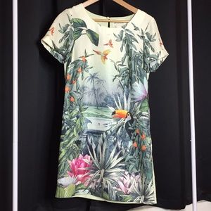 Sea Green H&M Tropical Dress